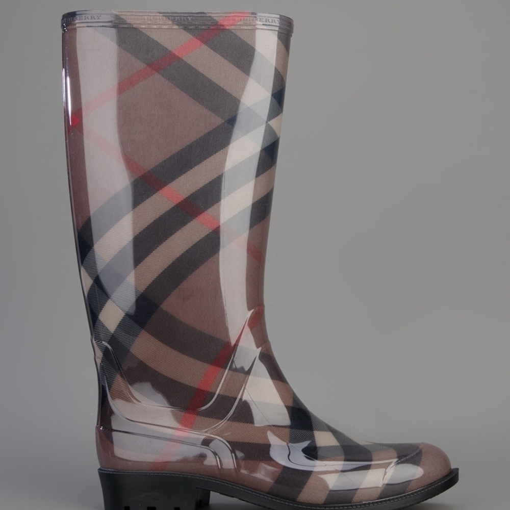 Burberry Coverdale check rain womens boots 38 8